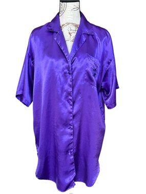 Vintage J.O. Intimates Royal Purple Women’s Button Nightshirt Small